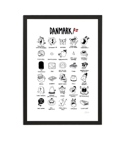 Håndtegnet plakat af Sofie Nørskov. Kunst der spreder glæde og starter samtaler! ✏️ 
Køb online på sofienørskov.dk. Levering 2-5 dage.