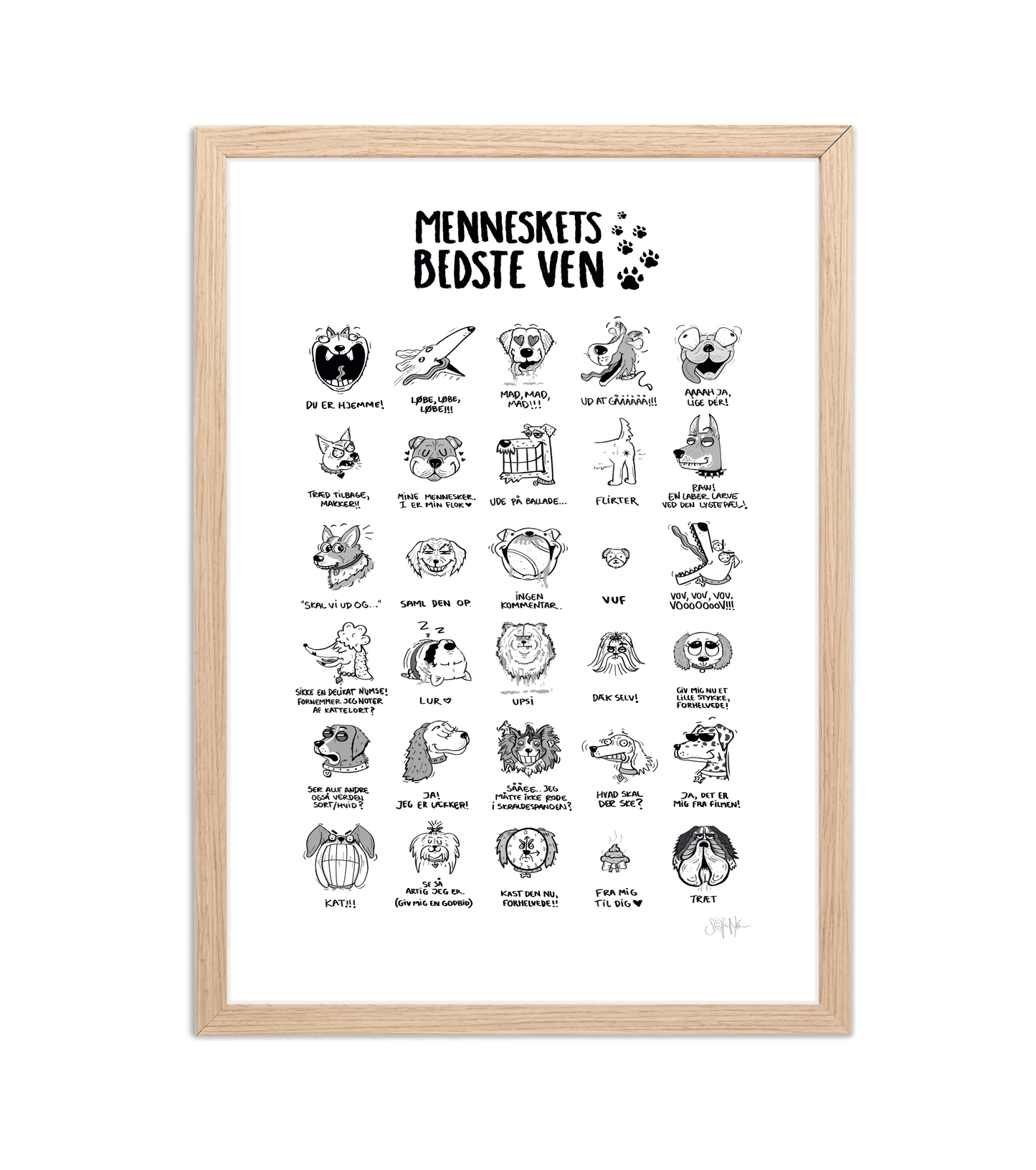 Håndtegnet plakat af Sofie Nørskov. Kunst der spreder glæde og starter samtaler! ✏️ 
Køb online på sofienørskov.dk. Levering 2-5 dage.