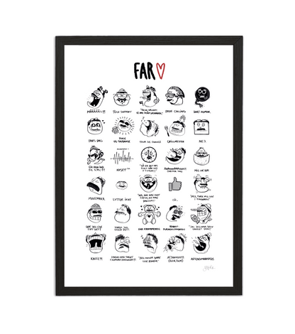 Håndtegnet plakat af Sofie Nørskov. Kunst der spreder glæde og starter samtaler! ✏️ 
Køb online på sofienørskov.dk. Levering 2-5 dage.