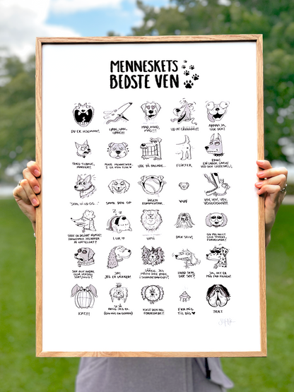 HUNDE PLAKAT - MENNESKETS BEDSTE VEN