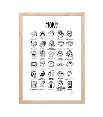 Håndtegnet plakat af Sofie Nørskov. Kunst der spreder glæde og starter samtaler! ✏️ 
Køb online på sofienørskov.dk. Levering 2-5 dage.