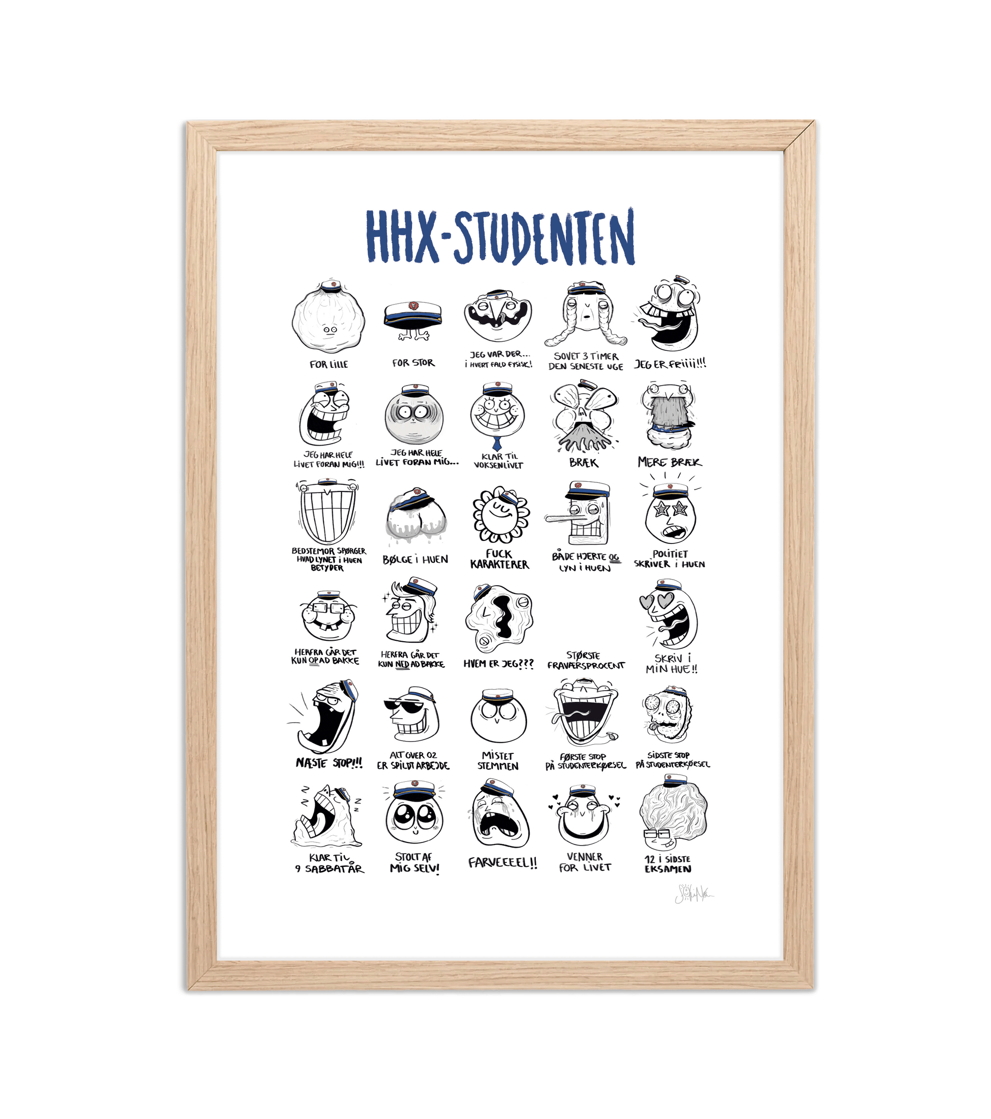 Håndtegnet plakat af Sofie Nørskov. Kunst der spreder glæde og starter samtaler! ✏️ 
Køb online på sofienørskov.dk. Levering 2-5 dage.