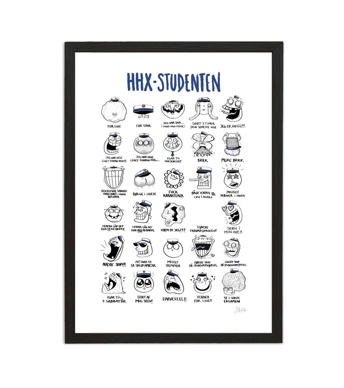 Håndtegnet plakat af Sofie Nørskov. Kunst der spreder glæde og starter samtaler! ✏️ 
Køb online på sofienørskov.dk. Levering 2-5 dage.