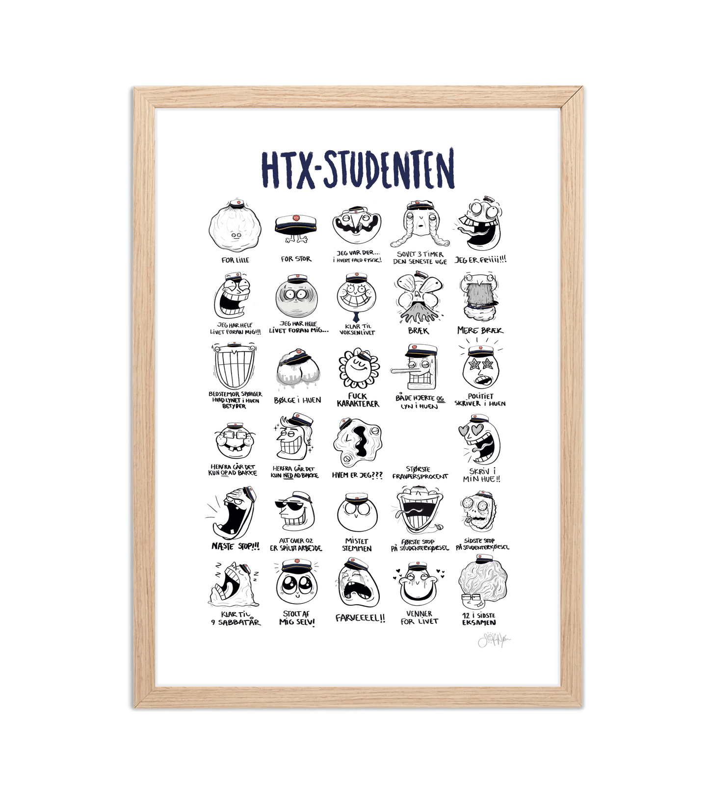 Håndtegnet plakat af Sofie Nørskov. Kunst der spreder glæde og starter samtaler! ✏️ 
Køb online på sofienørskov.dk. Levering 2-5 dage.