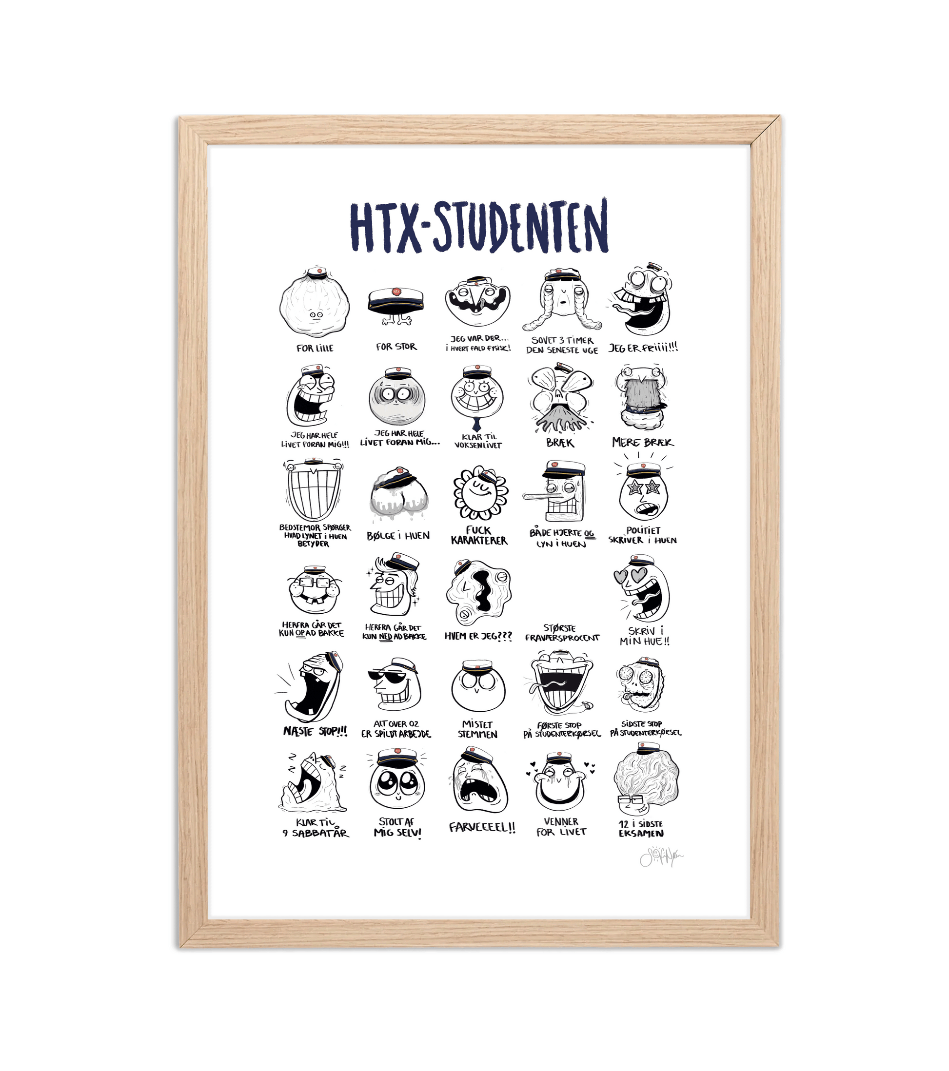 Håndtegnet plakat af Sofie Nørskov. Kunst der spreder glæde og starter samtaler! ✏️ 
Køb online på sofienørskov.dk. Levering 2-5 dage.