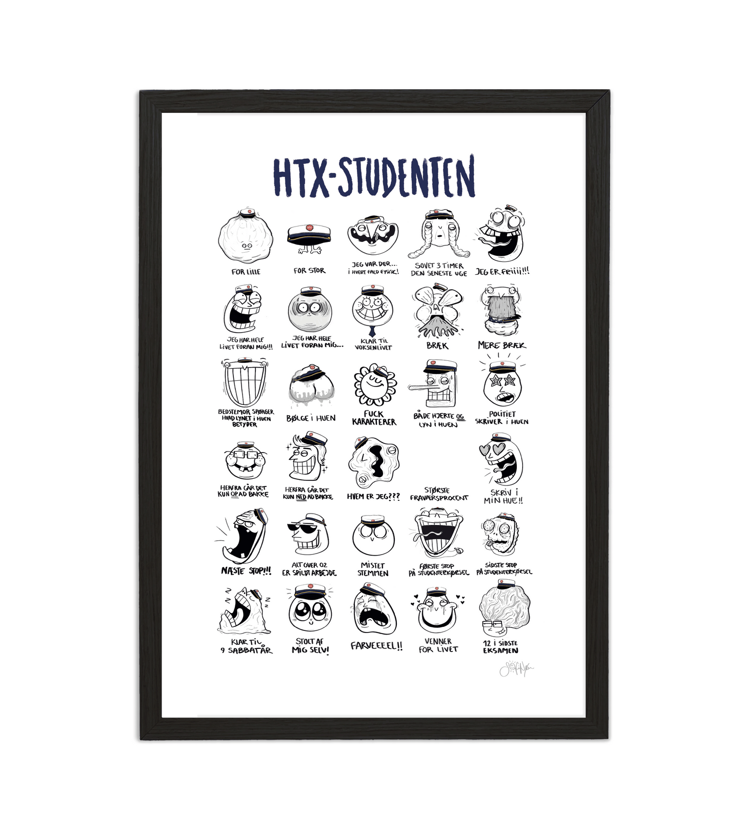 Håndtegnet plakat af Sofie Nørskov. Kunst der spreder glæde og starter samtaler! ✏️ 
Køb online på sofienørskov.dk. Levering 2-5 dage.