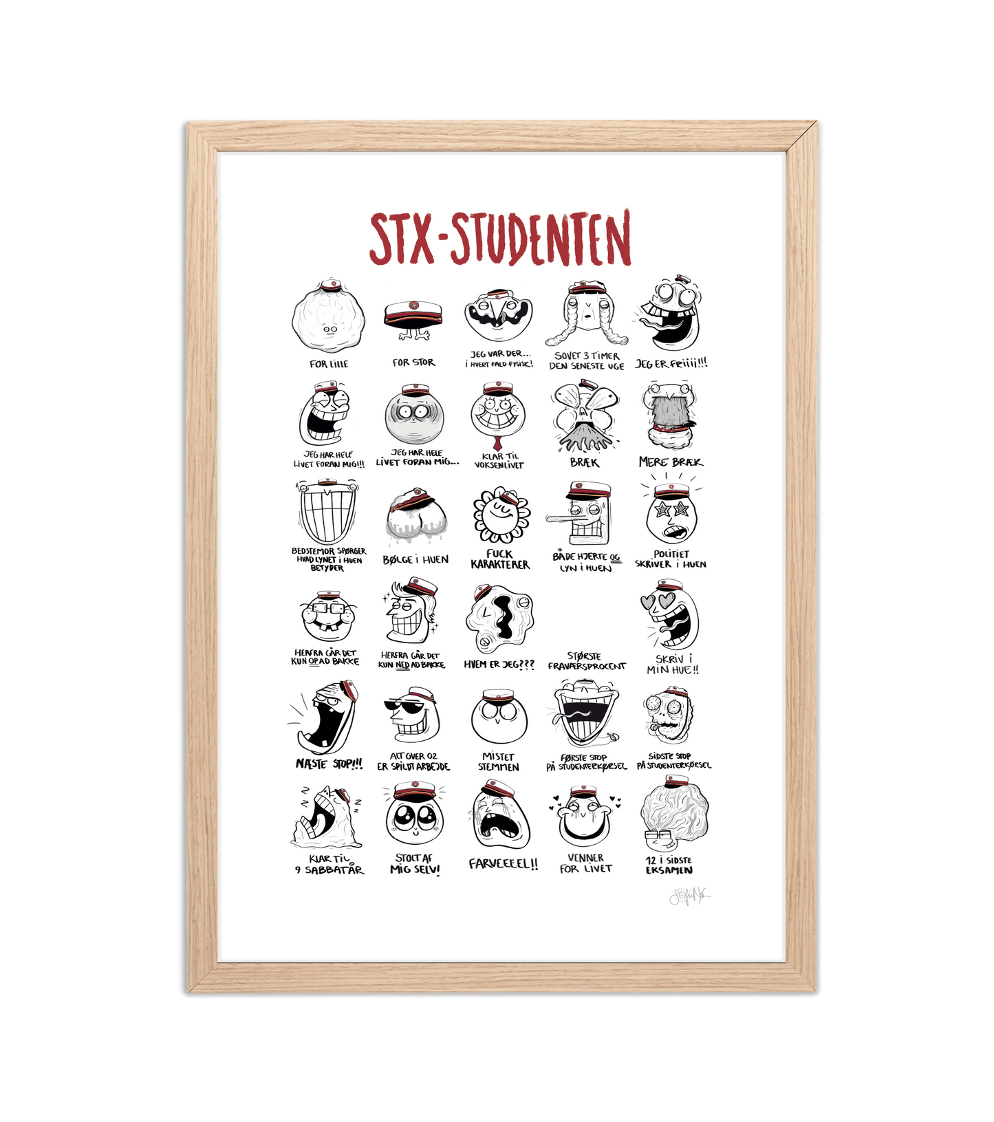 Håndtegnet plakat af Sofie Nørskov. Kunst der spreder glæde og starter samtaler! ✏️ 
Køb online på sofienørskov.dk. Levering 2-5 dage.