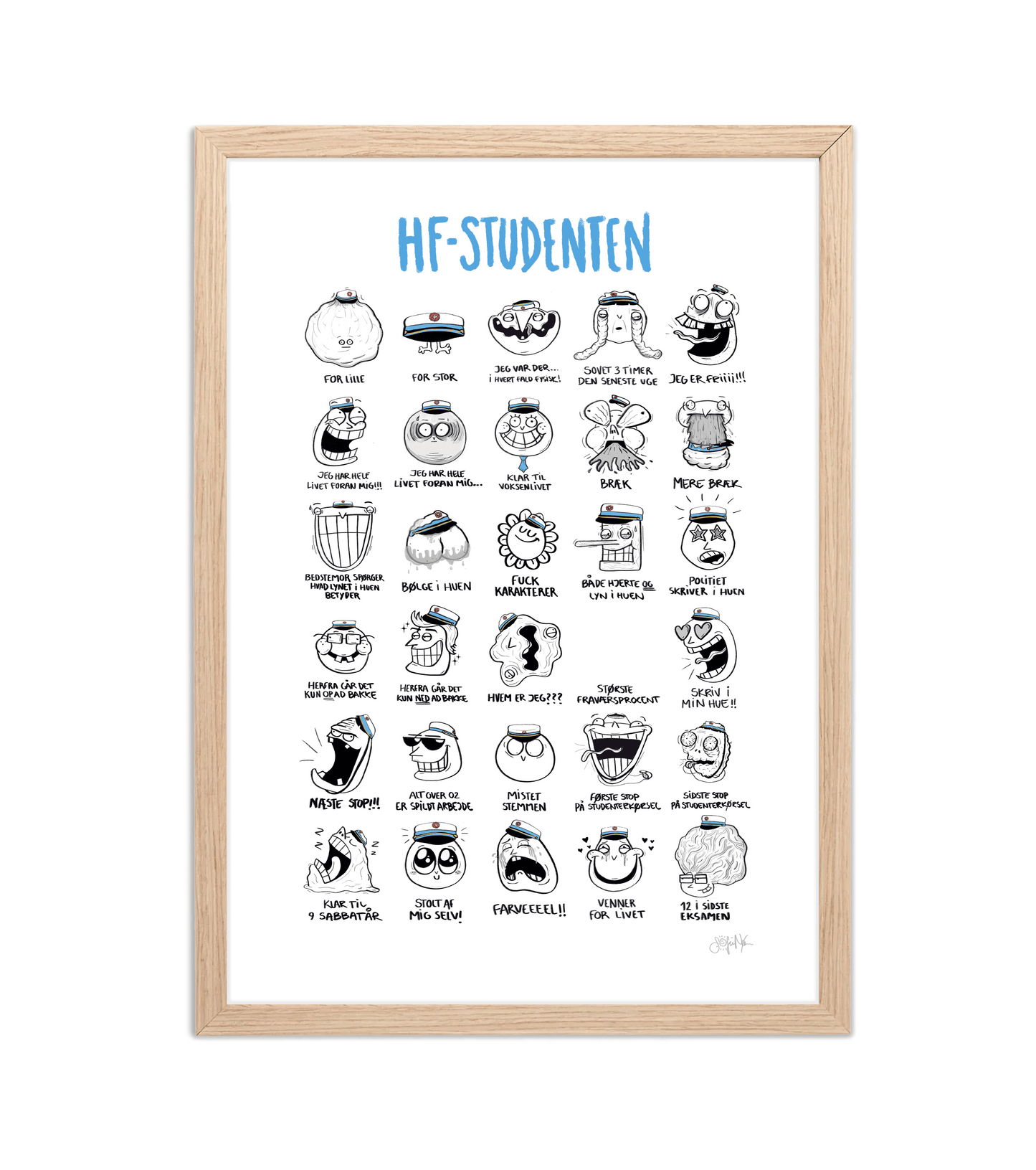Håndtegnet plakat af Sofie Nørskov. Kunst der spreder glæde og starter samtaler! ✏️ 
Køb online på sofienørskov.dk. Levering 2-5 dage.
