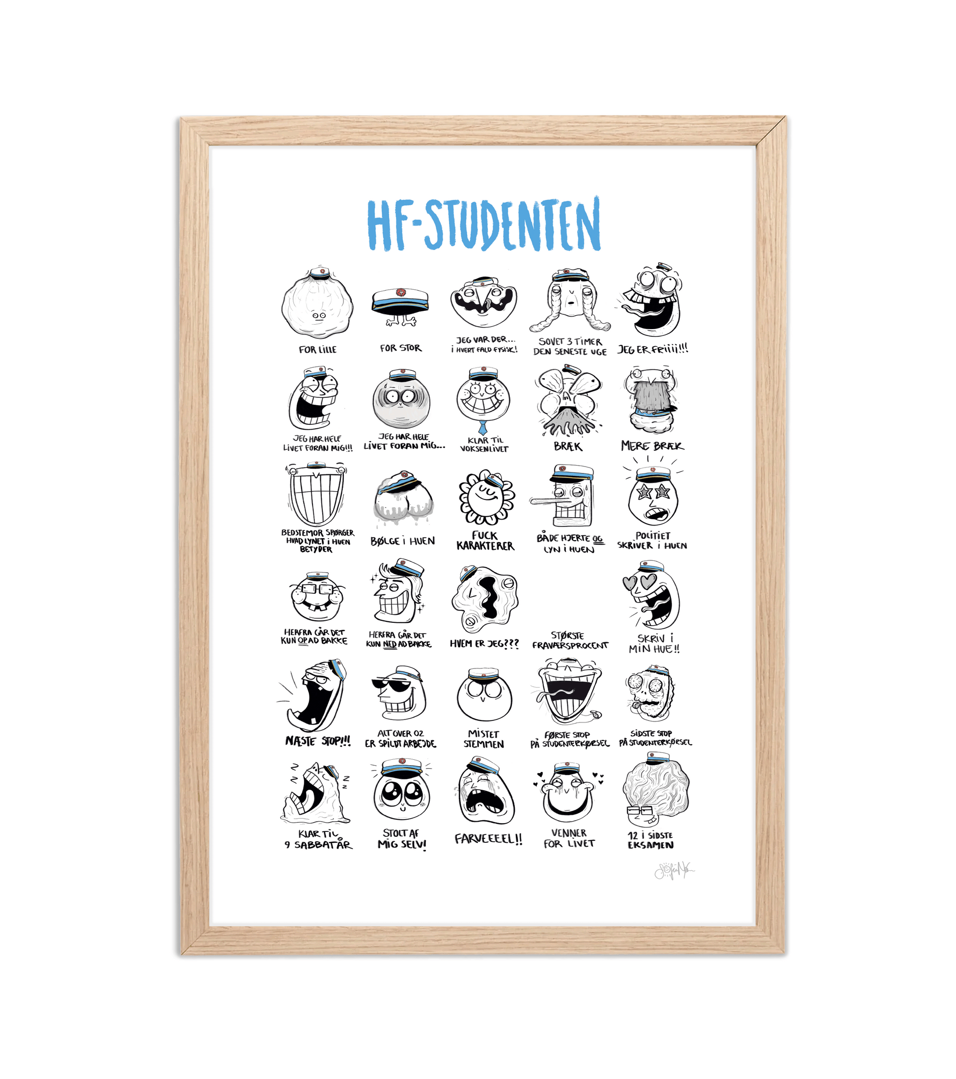 Håndtegnet plakat af Sofie Nørskov. Kunst der spreder glæde og starter samtaler! ✏️ 
Køb online på sofienørskov.dk. Levering 2-5 dage.