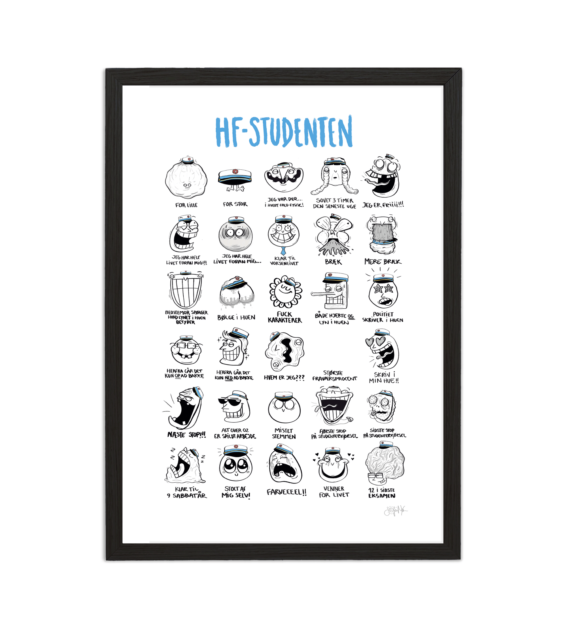 Håndtegnet plakat af Sofie Nørskov. Kunst der spreder glæde og starter samtaler! ✏️ 
Køb online på sofienørskov.dk. Levering 2-5 dage.
