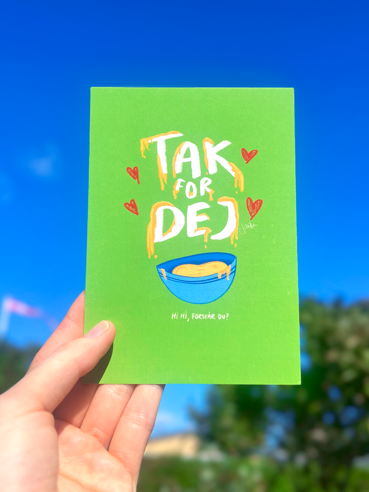 Håndtegnede takkekort - Pakke med 3 stk.