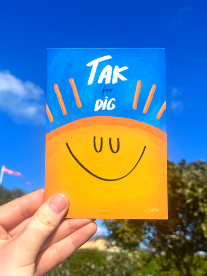 Håndtegnede takkekort - Pakke med 3 stk.