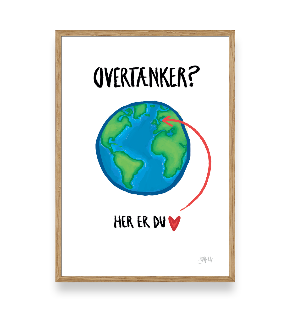 OVERTÆNKER? HER ER DU ♥️ - PLAKAT A3