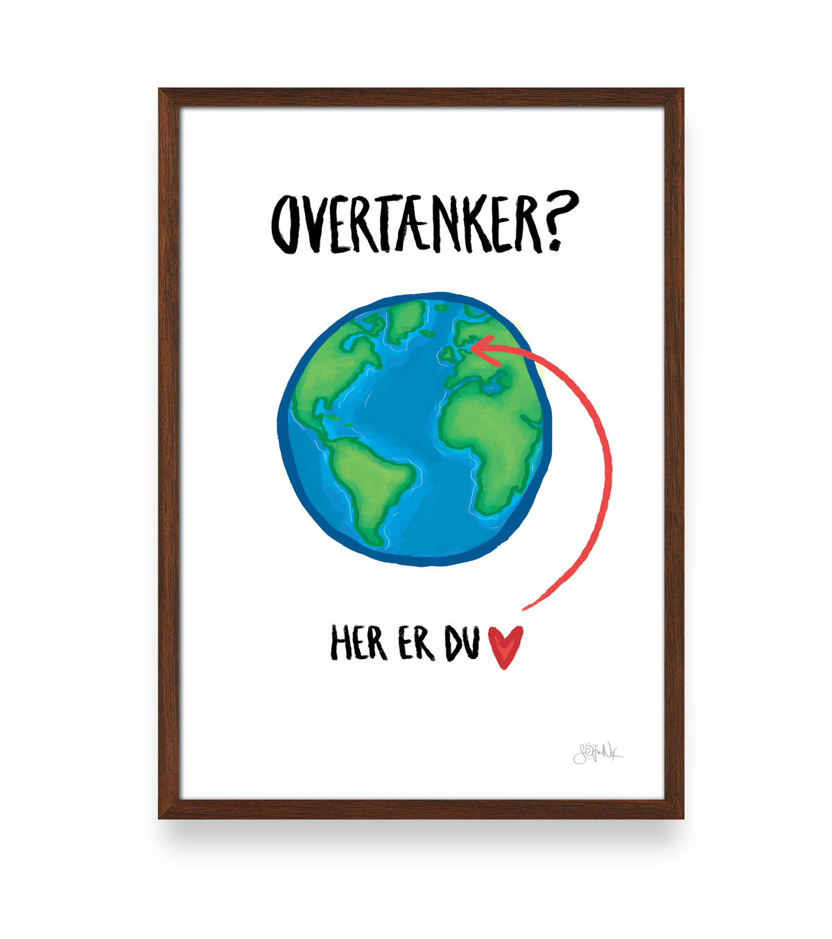 OVERTÆNKER? HER ER DU ♥️ - PLAKAT A3