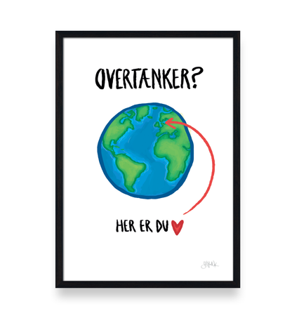 OVERTÆNKER? HER ER DU ♥️ - PLAKAT A3
